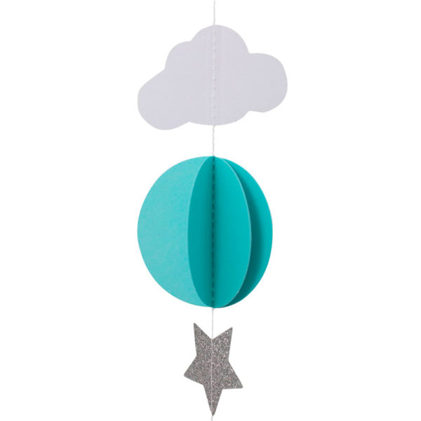 Guirnalda papel - azul - nubes y estrellas - A Little Lovely Company - Liderlamp (2)