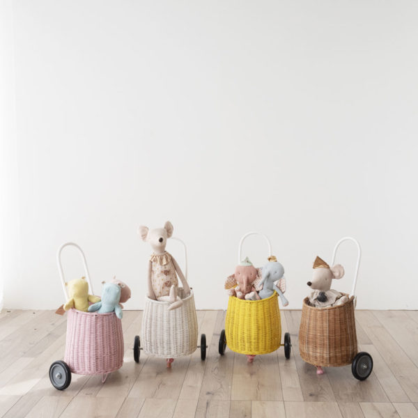 Luggy - cesta con ruedas - juguetero - carrito - Maileg - conejos maileg - Liderlamp