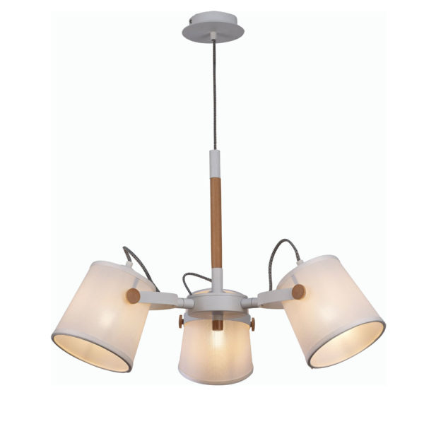 Lámpara de techo nórdica - 3 luces - pantalla textil - Liderlamp