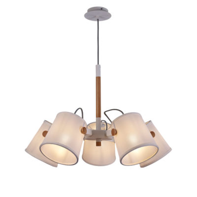 Lámpara de techo nórdica - 5 luces - pantalla textil - Liderlamp (2)