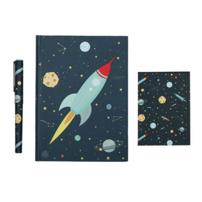 Set papeleria - Space - cuaderno - boligrafo - A little lovely company - Liderlamp (2)