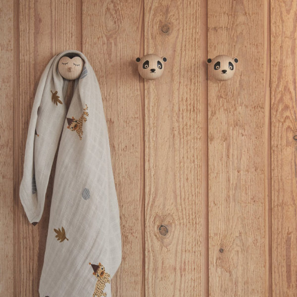 Colgador panda madera - madera color natural - oyoy - deco mural - Liderlamp (1)