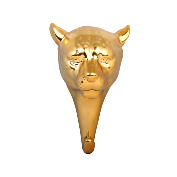 Gancho Pantera porcelana - dorado - colgador - recibidor - &Kleveling - Liderlamp