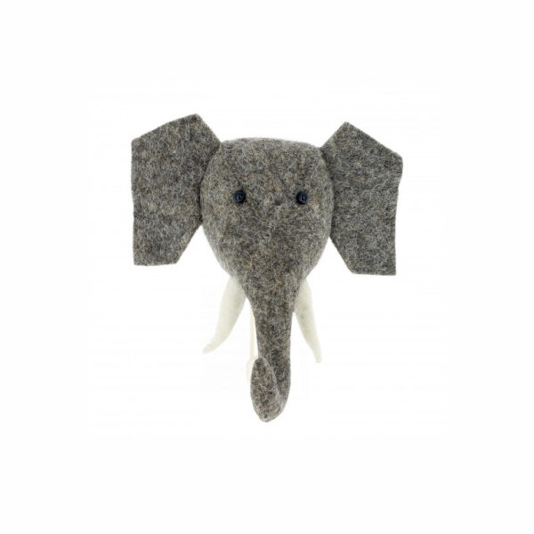 Cabeza de Elefante de fieltro - gancho - almacenaje pared - Fiona Walker - Liderlamp (4)