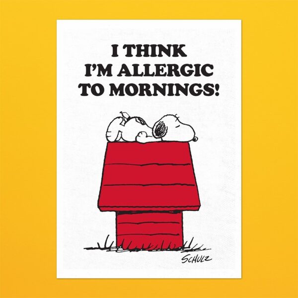 Pano de cocina - Allergic to Mornings - Magpie - Peanuts - Snoopy - Liderlamp (1)