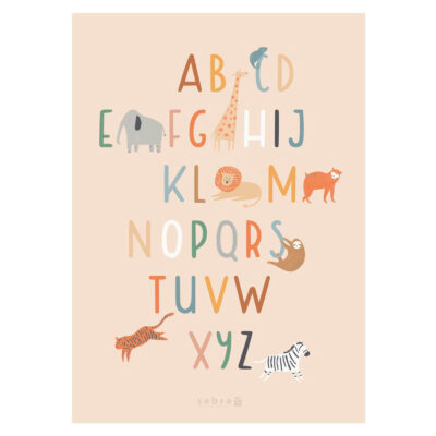 Lamina Wildlife - abecedario - Sebra - animales - habitacion ninos - Liderlamp