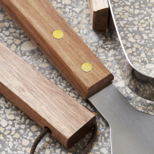 Set de herramientas de barbacoa - madera de acacia acero - Nicolas Vahe - Liderlamp (1)