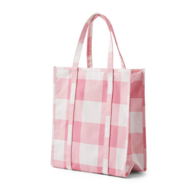 Shopping Bag - Candyfloss rosa - Normann Copenhagen - vichy - Liderlamp (1)