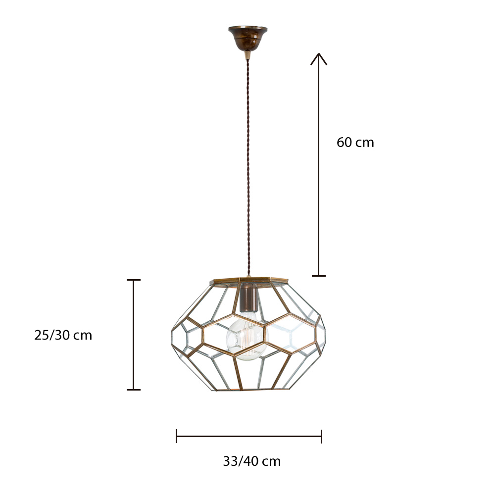 Colgante Benevento - estilo mediterraneo - cristal y acero barnizado - Liderlamp (4)