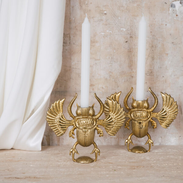 Candelabro Escarabajo Dorado - HK Living - regalo deco -velas - Liderlamp (2)