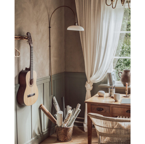 Aplique Murelle - lampara arco - retro - cocina - salon - laton cepillado - Liderlamp (1)