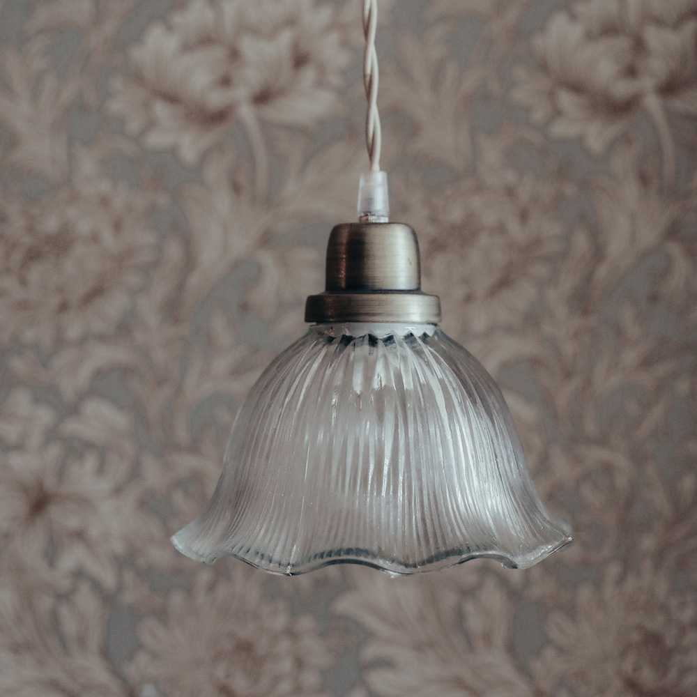 Colgante Tilly - Transparente - vintage - estilo retro - cristal y laton - Liderlamp (1)