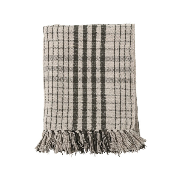 Plaid Fede - algodon reciclado - cuadros grises- textil dormitorio - clasico - Liderlamp (2)