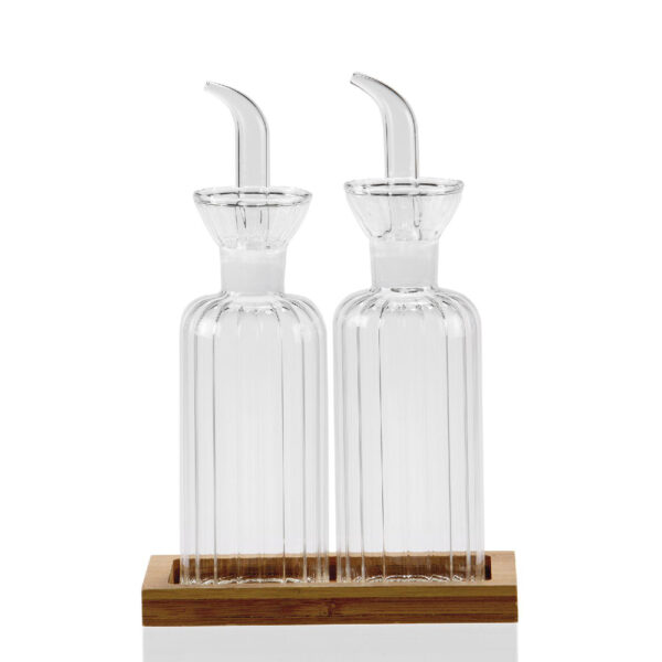 Set Aceitera y Vinagrera - vidrio transparente - decoracion cocina - menaje - Liderlamp (1)