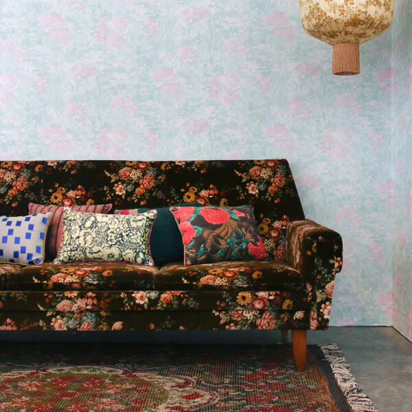 Cojin Doris Vintage - Flores saten - 25x40 cm - textil - dormitorio - Liderlamp (1)