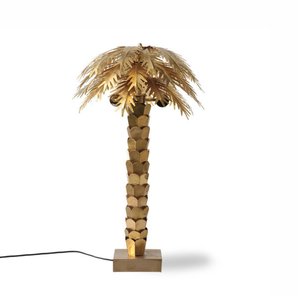 Sobremesa Palmetto - laton - lampara mesa palmera - tropical chic - Liderlamp (1)