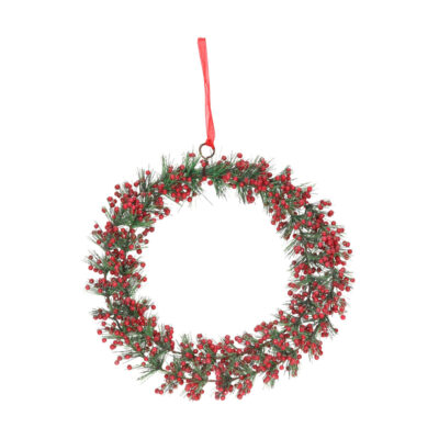 Corona Navidad Bolas Rojas - decoracion Navidad - puerta - pared - Liderlamp