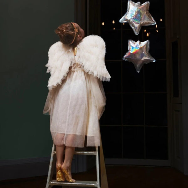 Disfraz de angel - disfraces ninos - tul blanco - dorado - tocado - Liderlamp (1)