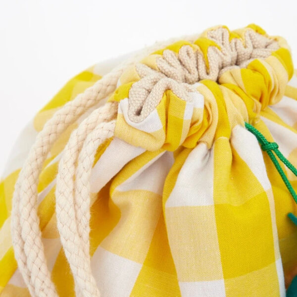 Bolsa Bandolera Vichy Cerezas - bolso de tela - amarillo - ninos - Liderlamp (1)