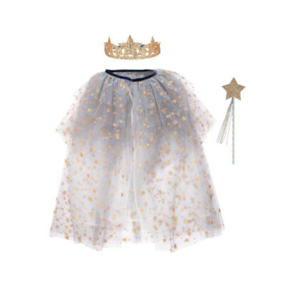 Capa Tul Estrellas - Varita y Corona - disfraces ninos - hada - princesa - Liderlamp (1)