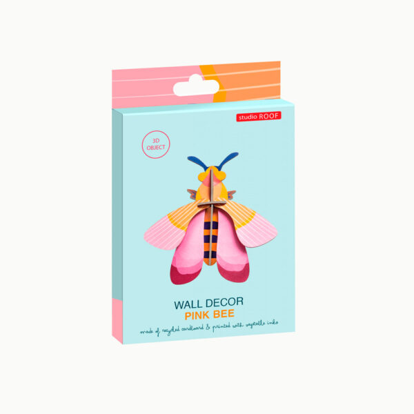 Pink Bee - 3D - decoracion mural - manualidades papel - troquelado - Liderlamp (4)