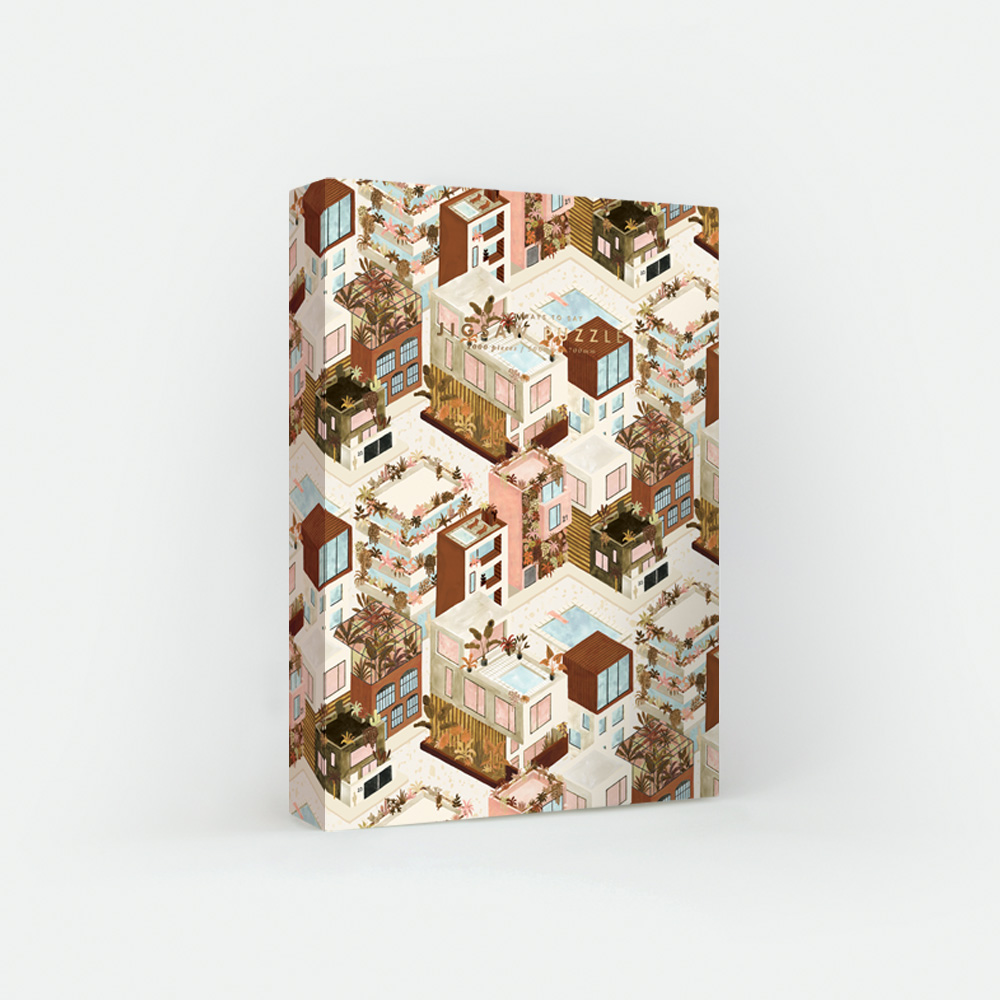 Puzzle City Terracota - 1000 piezas - ilustracion botanica - regalo original - Liderlamp