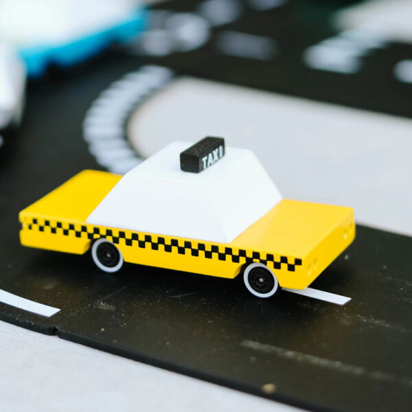 Yellow Taxi - coche de madera - juguete - regalo original - Liderlamp (1)