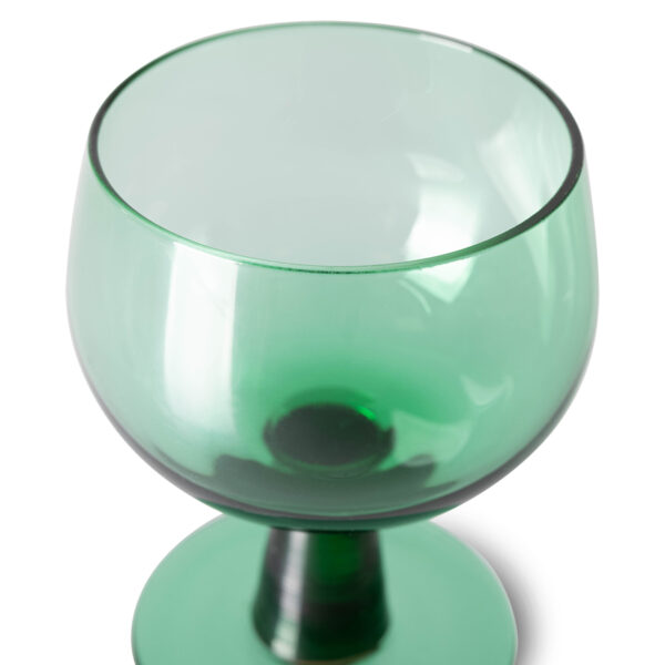 4 Copas Vino Bajas Verde Helecho - cristaleria retro - estilo vintage - liderlamp (7)