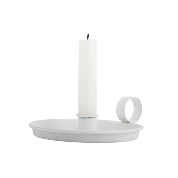 Candelabro Metal Asa Blanco - decorar con velas - estilo retro - Liderlamp (2)