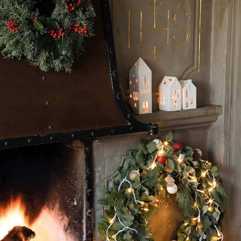 Casita Portavelas Porcelana Guest House - decoracion Navidad - Liderlamp (3)
