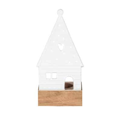 Portavelas Acacia Casita Gingerbread Corazon - Navidad - Liderlamp