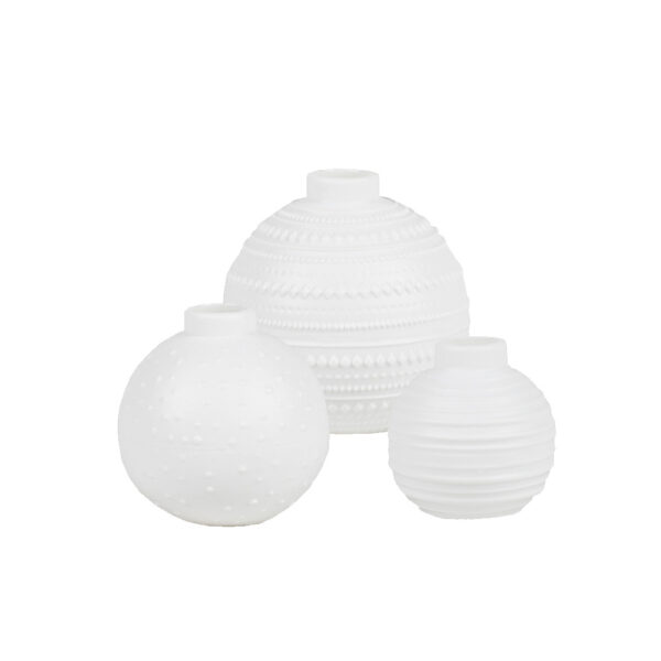 Set 3 Jarrones Porcelana Bolas Navidad