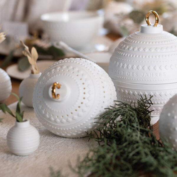 Set 3 Jarrones Porcelana Bolas Navidad - Imagen 2