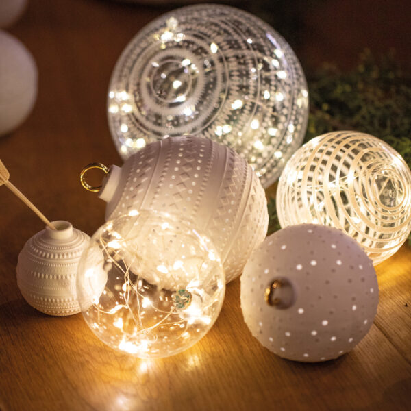 Set 3 Jarrones Porcelana Bolas Navidad - Imagen 3