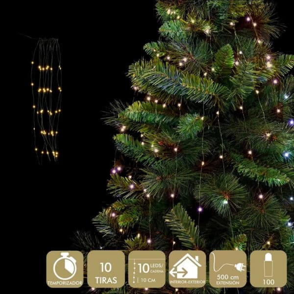 Cortina 100 Luces LED - Luces arbol de Navidad - decoracion - Liderlamp
