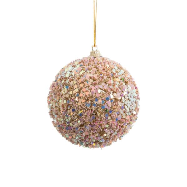 Set 12 Bolas Glitter Champan - Decoracion arbol Navidad - Liderlamp (1)