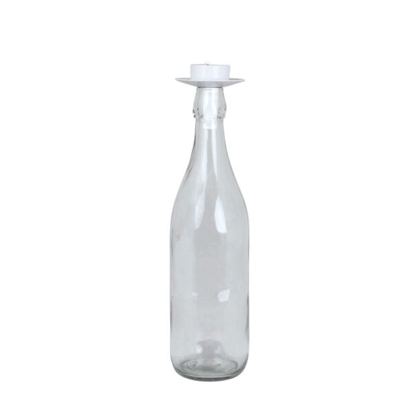 Portavelas Botella Blanca - Vela Té - Imagen 2