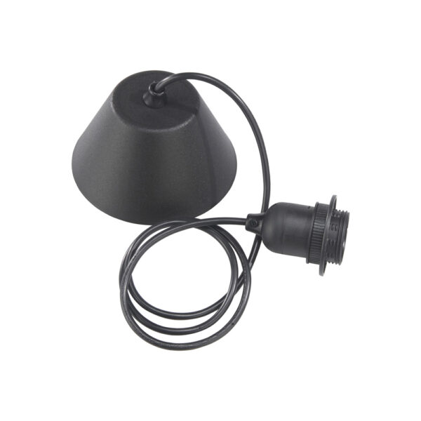 Pendel negro cable textil Liderlamp