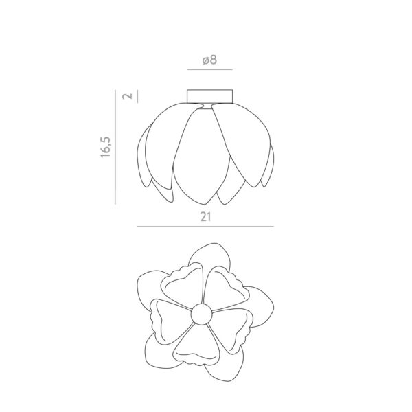 Croquis Plafón Rattan Rose - Liderlamp