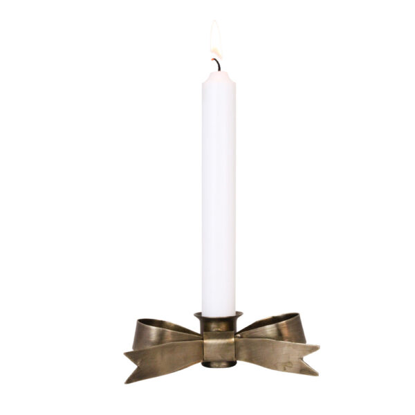 Candelabro lazo, latón envejecido