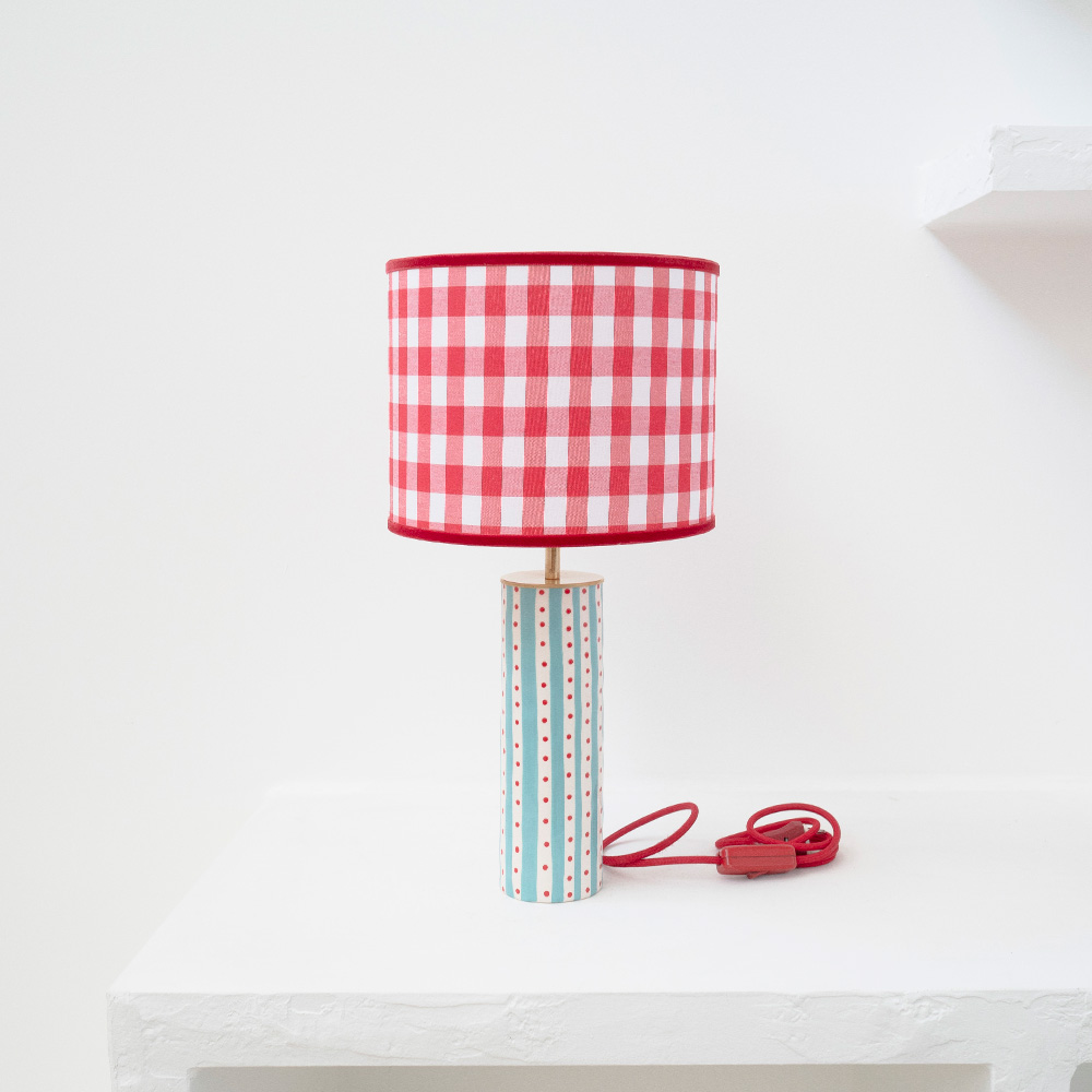 Sobremesa Das Dot y Pantalla Vichy Roja - Liderlamp
