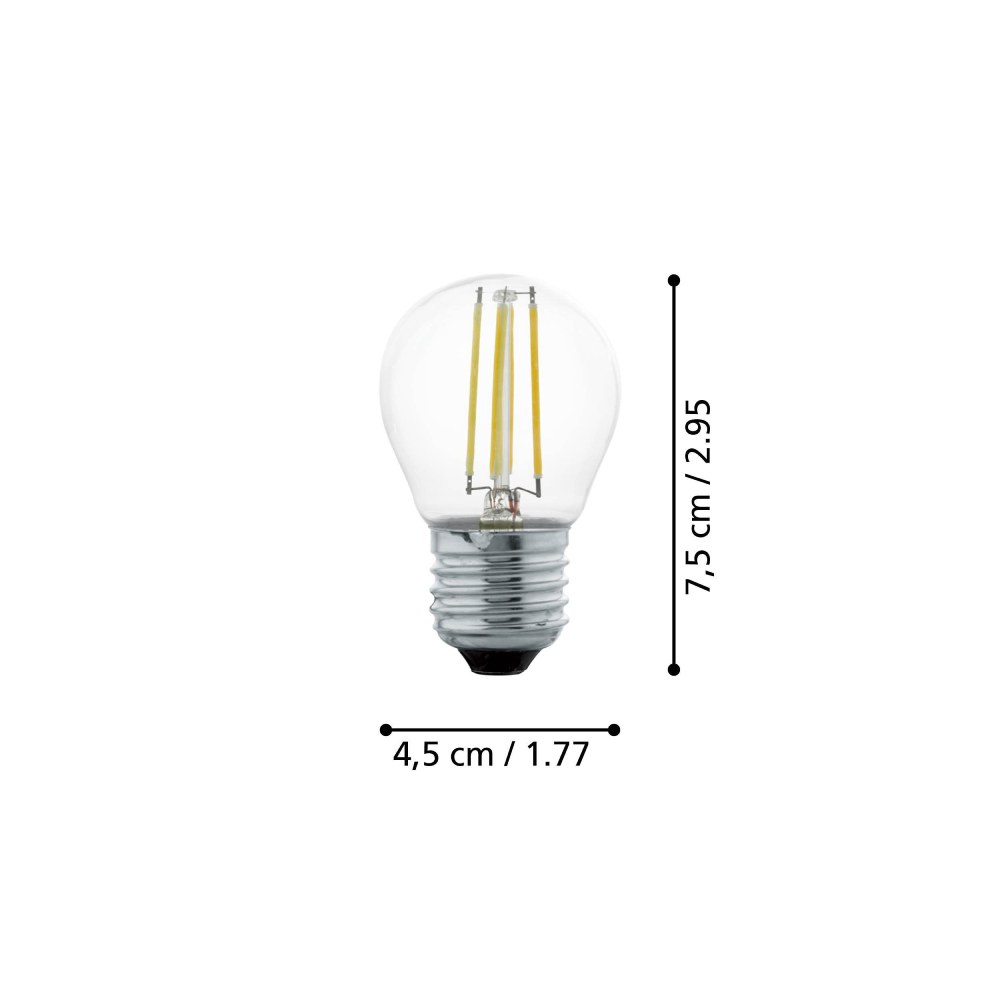 Bombilla Filamento Led E27 4W Liderlamp - Medidas