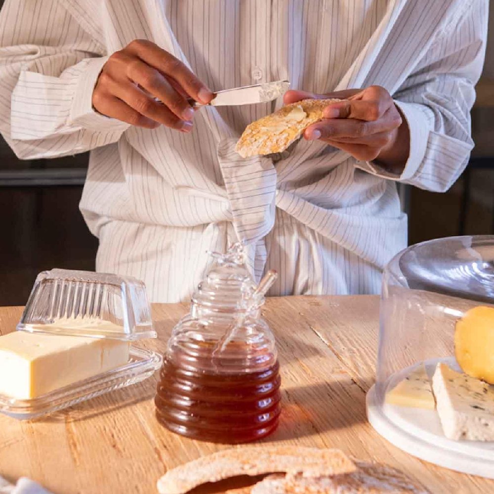 Tarro Vidrio Miel Abeja 500 Liderlamp Detalle