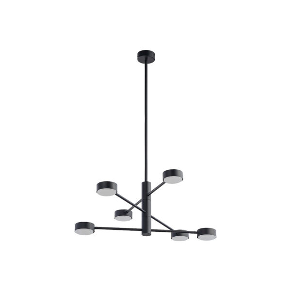 Lámpara Orbit, negra, 6 Luces Liderlamp