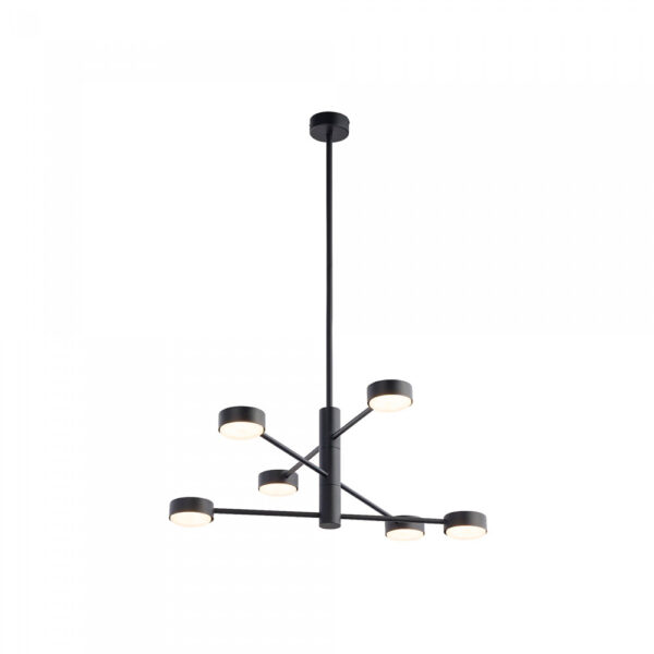 Lámpara Orbit, negra, 6 Luces Liderlamp