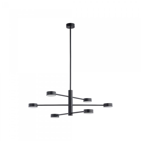Lámpara Orbit, negra, 6 Luces Liderlamp