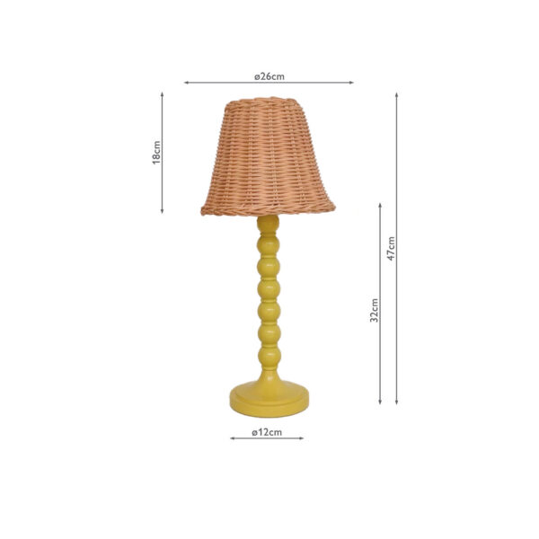 Base de Mesa Spool Amarillo Liderlamp Medidas