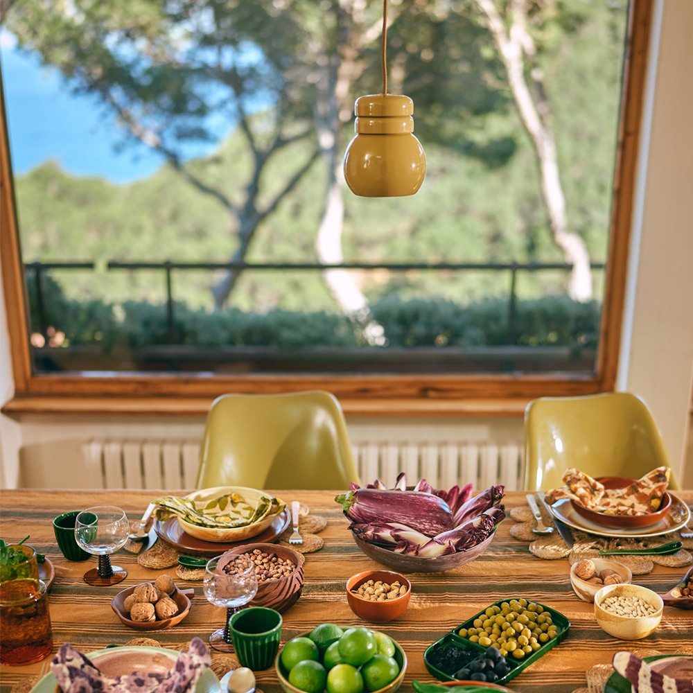 Lámpara Colgante Bulb Mostaza - Liderlamp