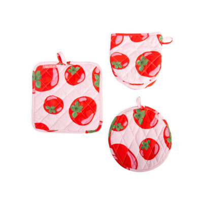 SET DE GUANTE Y PAÑO PARA HORNO TOMATES - Liderlamp
