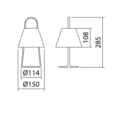 Lámpara sobremesa Portátil Medidas - Liderlamp